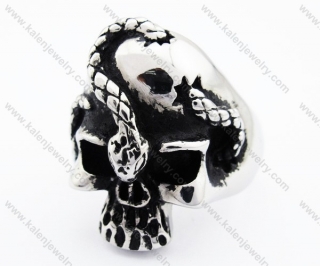 Stainless Steel Snake Skull Ring - KJR330065