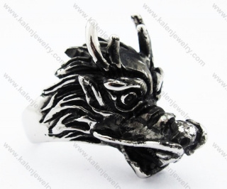 Stainless Steel Mens Dragon Ring - KJR010198