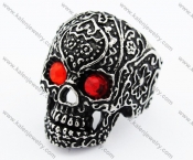 Ruby Eyes Skull Biker Ring - KJR010192