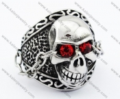 Ruby Eyes Skull Biker Ring - KJR090284