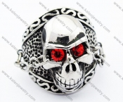 Ruby Eyes Skull Biker Ring - KJR300002