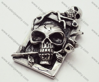 Punk Biker Skull & Rose Pendant - KJP090174