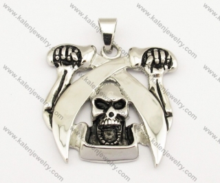 Two Sword Skull Biker Jewelry Pendant - KJP051017