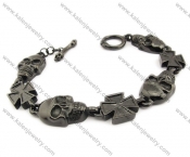 Black Skull Biker Bracelet - KJB170008