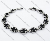 Mens Black Cross Biker Bracelet - KJB170075