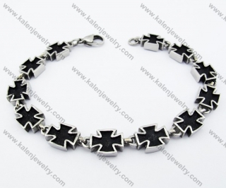 Mens Black Cross Biker Bracelet - KJB170075