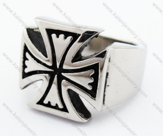 Stainless Steel German WWII Iron Cross Ring - KJR370012