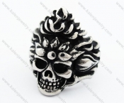 Stainless Steel Death Skull Ring - KJR370031