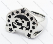 Mens Stainless Steel Stars Horseshoe Ring For Men - KJR370039