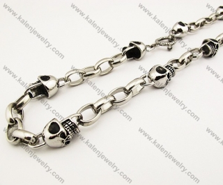 Punk Skull Necklace Wholesale - KJN170003