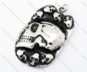 Stainless Steel Skull Tag Pendant - KJP170185