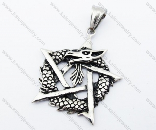 Stainless Steel Dragon Jewish Star Magen David Pendant - KJP170205