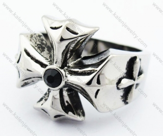 Stainless Steel German WWII Iron Cross Ring - KJR370058