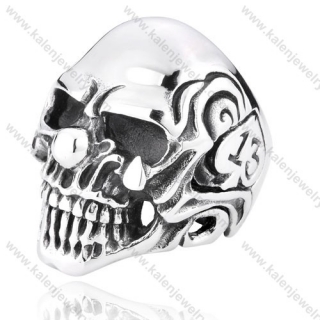 Stainless Steel Clown Skull Ring - KJR350126