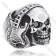 Stainless Steel Black Stone Eyes Guitar Skull  Ring - KJR350153