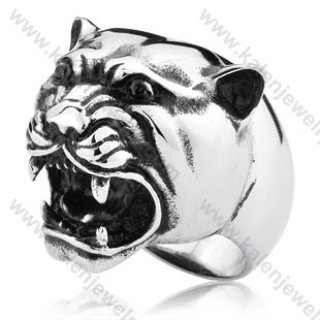 Stainless Steel Snow Leopard Ring - KJR350172