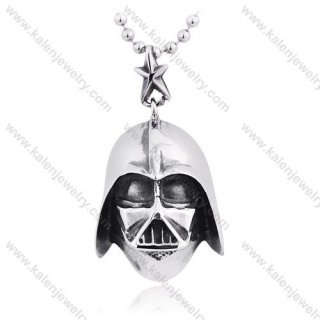 Stainless Steel Robot Soldiers Helmet Pendant - KJP350084