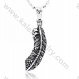 Stainless Steel Feather Pendant - KJP350107