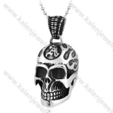 Stainless Steel Flames Skull Pendant - KJP350116