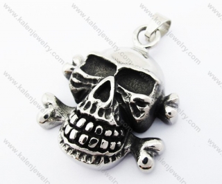 Stainless Steel Death Head Skull Pendant - KJP370006