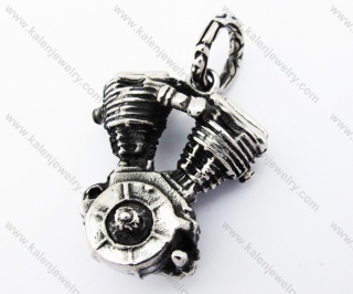 Stainless Steel Solid Motorcycle Engine Pendant - KJP370008