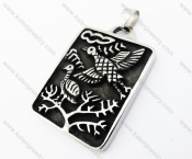 Stainless Steel Birds Tag Pendant - KJP370023