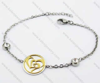 Stainless Steel Gold Heart Sign Bracelet - KJB160017