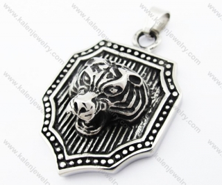 Stainless Steel Tiger Head Frame Pendant - KJP370043