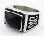 Vintage Stainless Steel Black Agate Stone Ring - KJR010228<b style='color:red'> (Unavailable Item, Please remove it)</b>