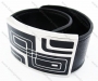Stainless Steel Black PVC Leather Bangle - KJB400028<b style='color:red'> (Unavailable Item, Please remove it)</b>