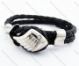 Stainless Steel Leather Bracelet  With Wings Clasp - KJB400038<b style='color:red'> (Unavailable Item, Please remove it)</b>