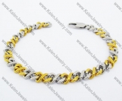 210×7mm Stainless Steel Half Gold Plating Bracelet - KJB100083