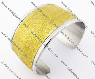 Stainless Steel Gold Plating Frosted Bangles KJB200136