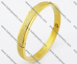 Gold Plating Frosted Stainless Steel Bangles KJB200143