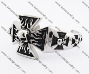 Stainless Steel German World War II Iron Cross Skull Bangle KJB170105