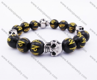 Stainless Steel Skull Scripture Beads Bracelet KJB170121