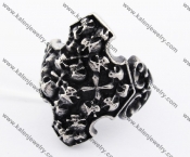 Stainless Steel Skull Cross Ring KJR370116