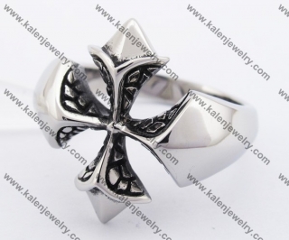 Stainless Steel Cross Ring KJR370110