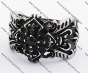 Vintage Stainless Steel Cross Ring KJR370125