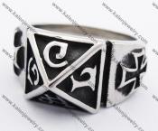 Stainless Steel Iron Cross Ring KJR370147