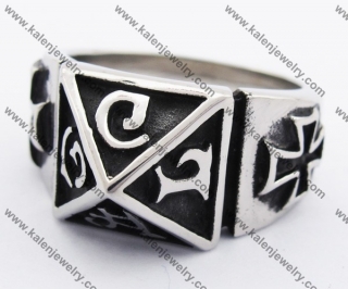 Stainless Steel Iron Cross Ring KJR370147