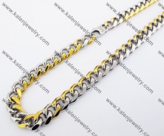 600×13mm Mens Stainless Steel Half Gold Necklace KJN100067