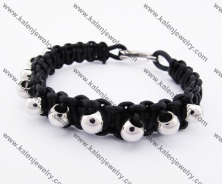 Stainless Steel Leather Bracelet  KJB030139