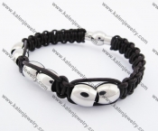 Stainless Steel Leather Bracelet  KJB030141