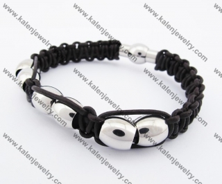 Stainless Steel Leather Bracelet  KJB030141