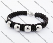 Stainless Steel Leather Bracelet  KJB030143