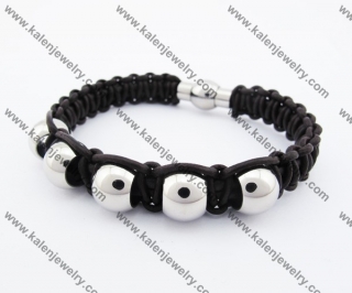 Stainless Steel Leather Bracelet  KJB030143