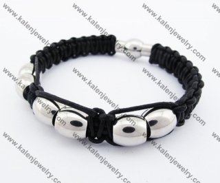 Stainless Steel Leather Bracelet  KJB030144