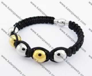 Stainless Steel Leather Bracelet  KJB030146