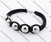 Stainless Steel Leather Bracelet  KJB030147